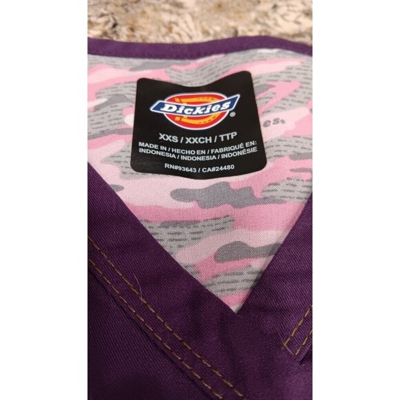 XXS Dickies Womens Scrub T-shirt Purple Scrubs V-Neck. See Photos - Picture 10 of 13